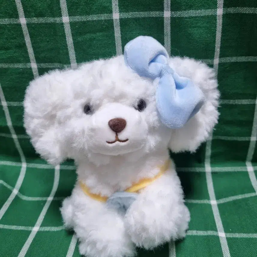 [BUNJANG] Poodle Plushie Keyring / 강아지 인형 화이트 푸들 리본 인형키링
