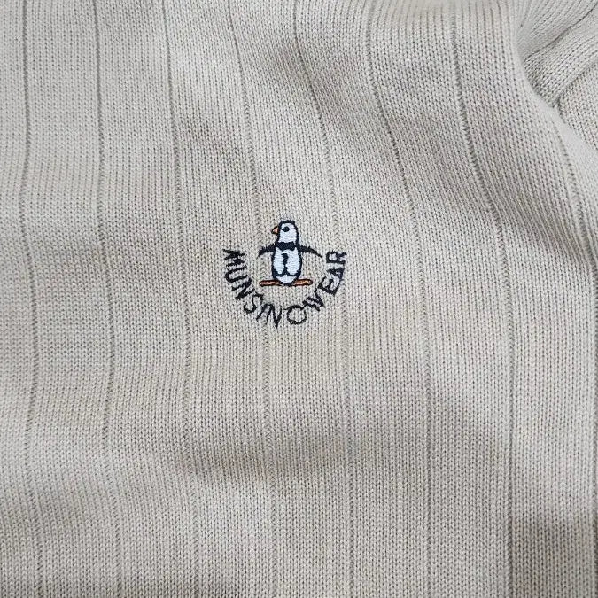[BUNJANG] Munsingwear Beige Ribbed Knit Sweater / 먼싱웨어 베이지색 골지 니트