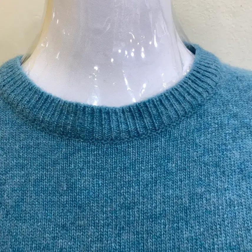 [BUNJANG] Blue Puff Sleeve Knit Sweater / 블루 퍼프 소매 니트 스웨터