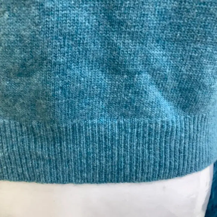 [BUNJANG] Blue Puff Sleeve Knit Sweater / 블루 퍼프 소매 니트 스웨터