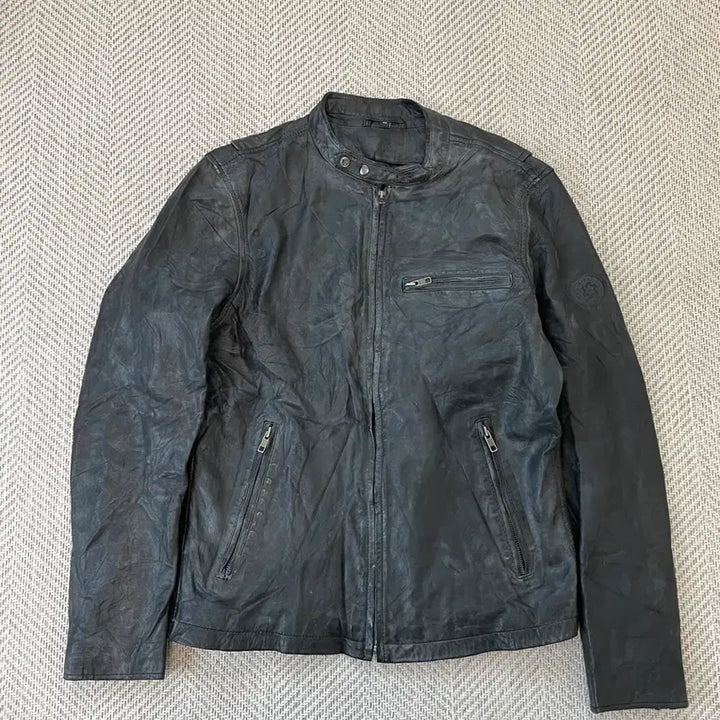 [BUNJANG] Vintage Sun Fading Rider Leather Jacket J03918 / 빈티지 썬 페이딩 라이더 레더자켓 J03918