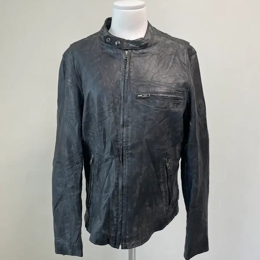 [BUNJANG] Vintage Sun Fading Rider Leather Jacket J03918 / 빈티지 썬 페이딩 라이더 레더자켓 J03918