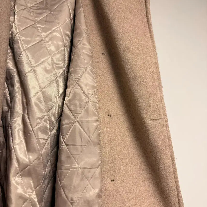 [BUNJANG] Beige Double-Breasted Long Coat with Belt / 베이지 더블코트 + 벨트 556677 사이즈 정도