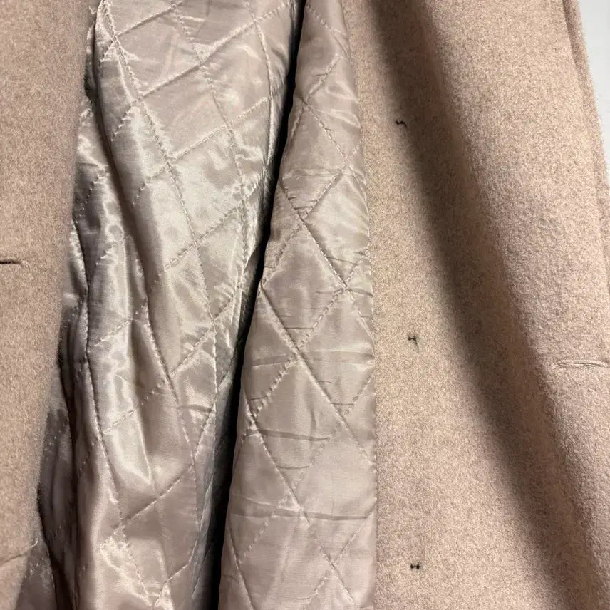 [BUNJANG] Beige Double-Breasted Long Coat with Belt / 베이지 더블코트 + 벨트 556677 사이즈 정도