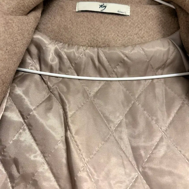 [BUNJANG] Beige Double-Breasted Long Coat with Belt / 베이지 더블코트 + 벨트 556677 사이즈 정도