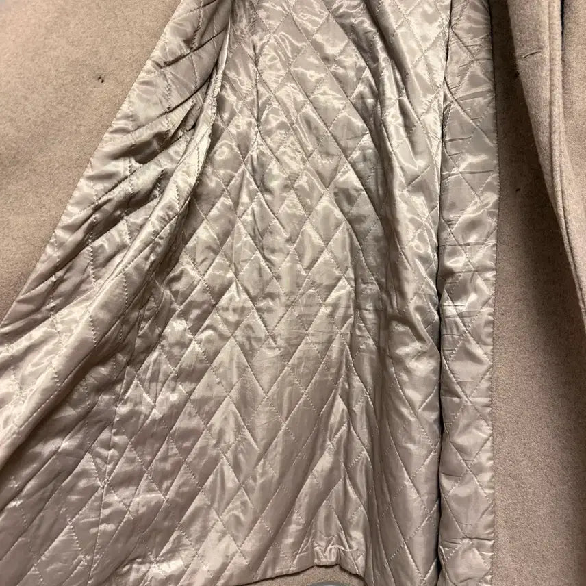 [BUNJANG] Beige Double-Breasted Long Coat with Belt / 베이지 더블코트 + 벨트 556677 사이즈 정도