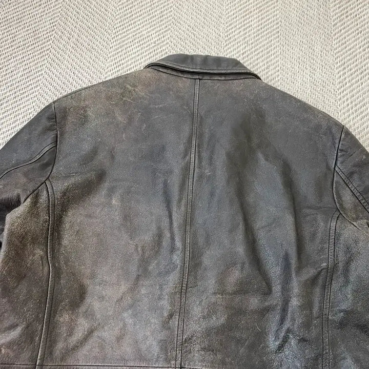 [BUNJANG] Vintage Leather Tailored Jacket J03924 / 빈티지 양가죽 레더 테일러드 자켓  J03924