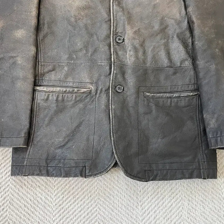 [BUNJANG] Vintage Leather Tailored Jacket J03924 / 빈티지 양가죽 레더 테일러드 자켓  J03924