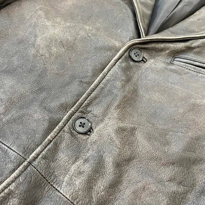[BUNJANG] Vintage Leather Tailored Jacket J03924 / 빈티지 양가죽 레더 테일러드 자켓  J03924
