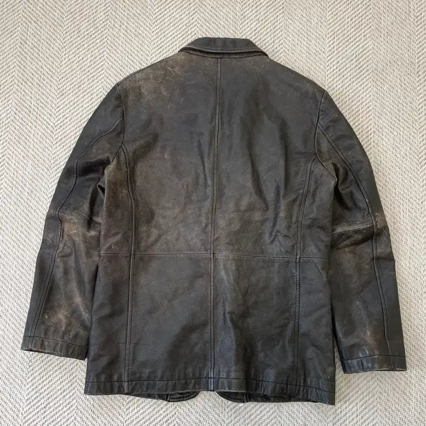 [BUNJANG] Vintage Leather Tailored Jacket J03924 / 빈티지 양가죽 레더 테일러드 자켓  J03924