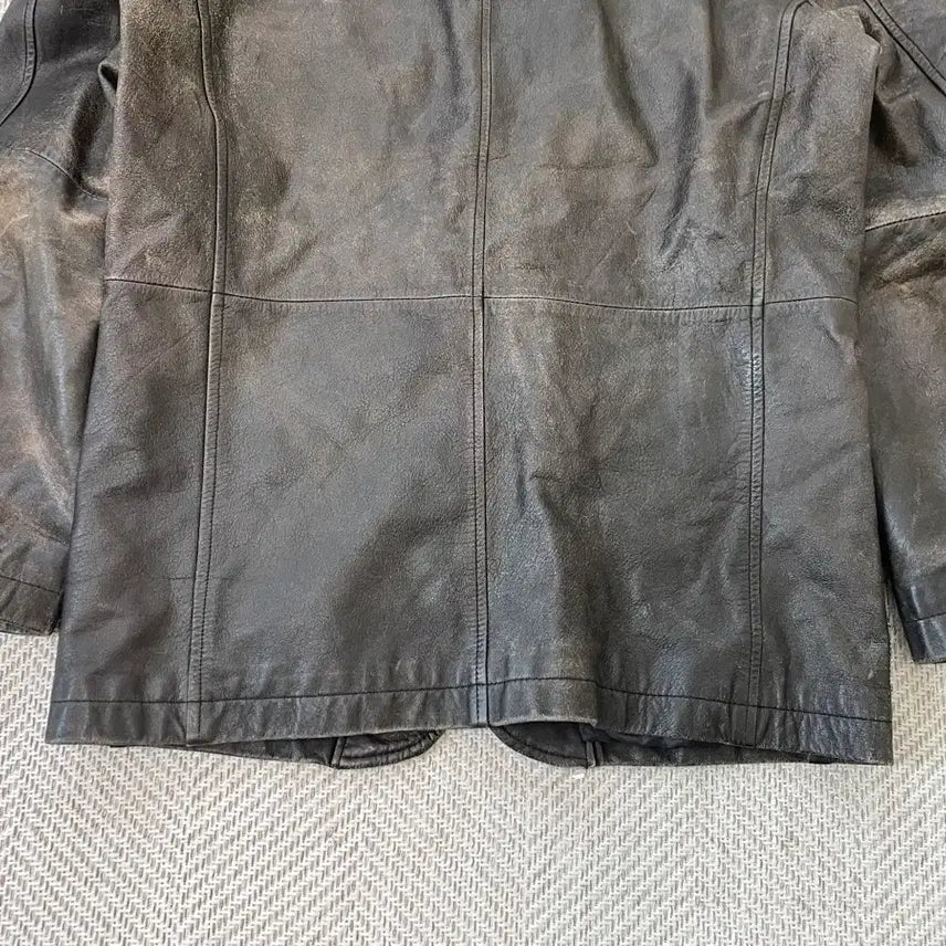 [BUNJANG] Vintage Leather Tailored Jacket J03924 / 빈티지 양가죽 레더 테일러드 자켓  J03924