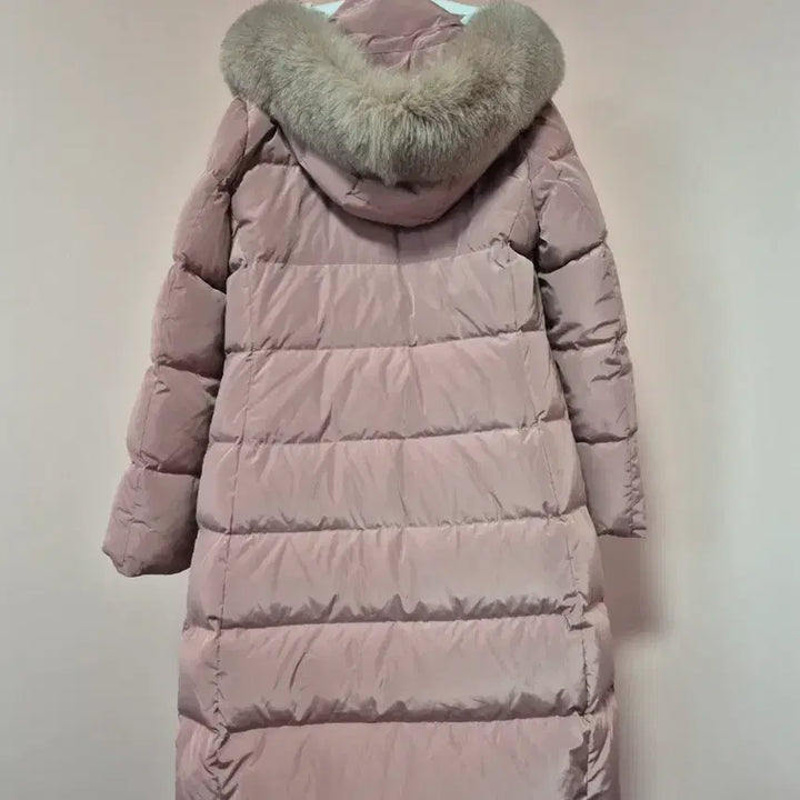 [BUNJANG] SI Pink Fox Fur Long Down Jacket / SI 핑크 폭스퍼 롱 패딩