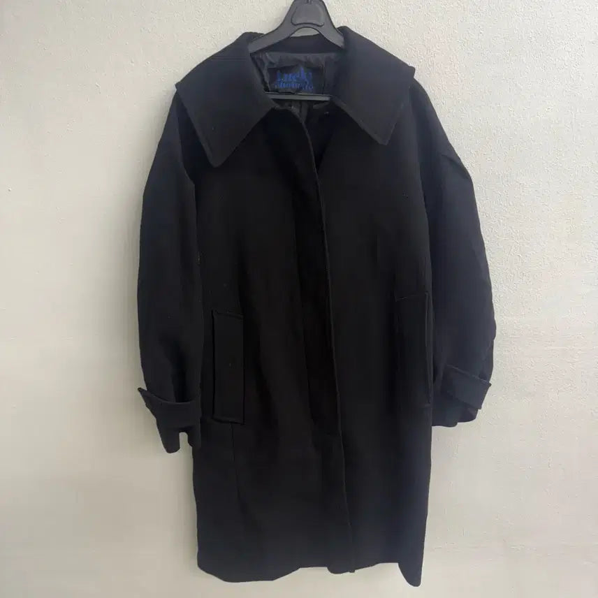 [BUNJANG] Lucky Chouette 18FW Black Balmacaan Coat (Size 36) / 럭키슈에뜨 18FW 코오롱 블랙 발마칸 코트 (36)