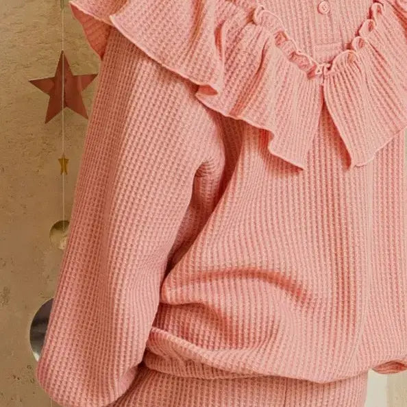 [BUNJANG] BebeTailor Junior Waffle Set / 베베테일러 주니어 와플셋업 새상품 (피치)