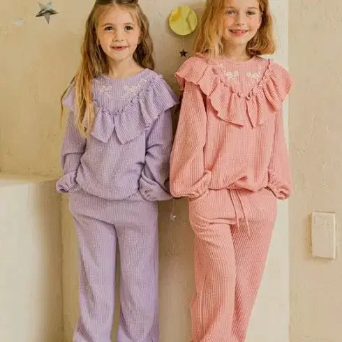 [BUNJANG] BebeTailor Junior Waffle Set / 베베테일러 주니어 와플셋업 새상품 (피치)