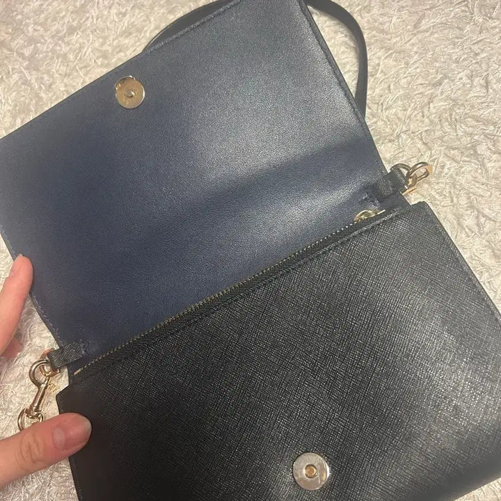 [SOLD OUT] 토리버치 블랙 레더 체인 크로스백 지갑백