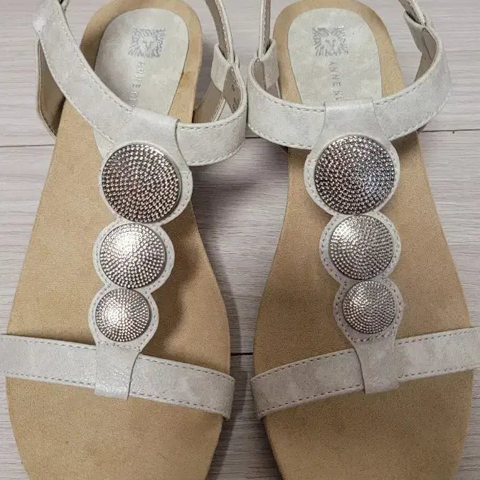 [SOLD OUT] Anne Klein 아이보리 웨지힐 샌들 새상품 235~240mm
