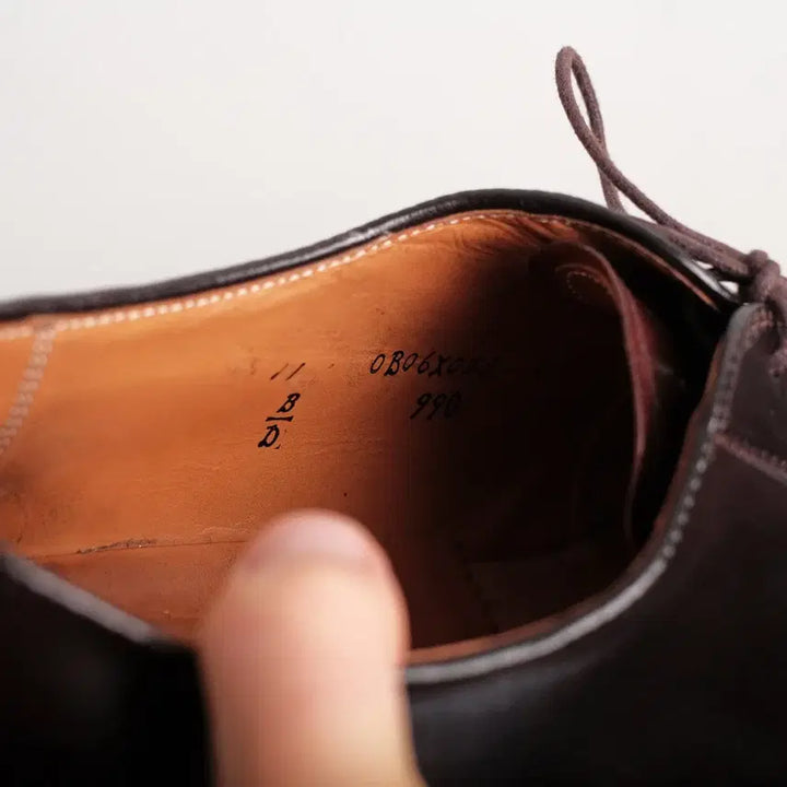 [BUNJANG] Alden 990 Burgundy Cordovan Plain Toe Derby Shoes / 알든 990 11D 사이즈 버건디 코도반 플레인토 더비