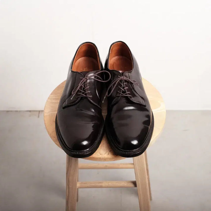 [BUNJANG] Alden 990 Burgundy Cordovan Plain Toe Derby Shoes / 알든 990 11D 사이즈 버건디 코도반 플레인토 더비