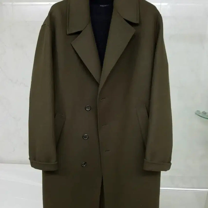 [BUNJANG] Solid Homme Double Breasted Khaki Coat / 솔리드옴므 반더블 카키코트 50 105