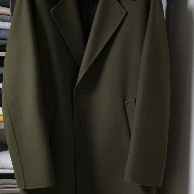 [BUNJANG] Solid Homme Double Breasted Khaki Coat / 솔리드옴므 반더블 카키코트 50 105