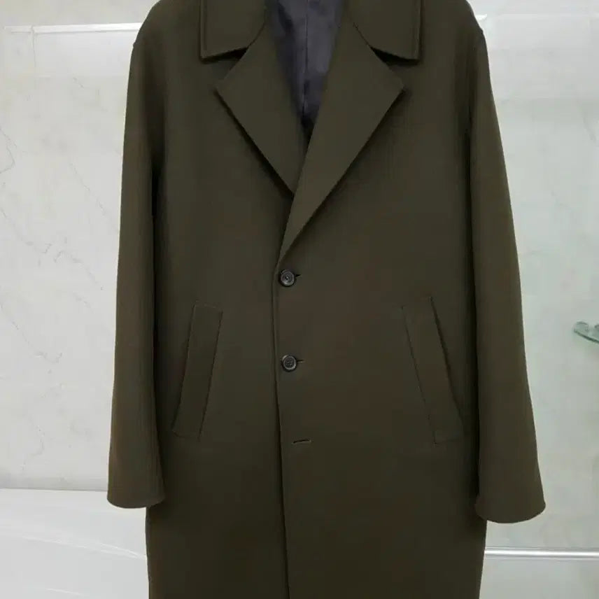 [BUNJANG] Solid Homme Double Breasted Khaki Coat / 솔리드옴므 반더블 카키코트 50 105