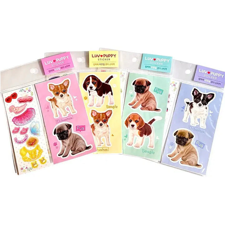 [BUNJANG] Puppy Removable Coordinate Sticker / [고전문구] 강아지 퍼피 리무버블 코디 스티커