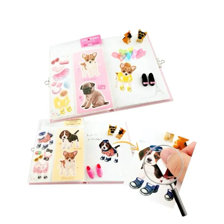 [BUNJANG] Puppy Removable Coordinate Sticker / [고전문구] 강아지 퍼피 리무버블 코디 스티커