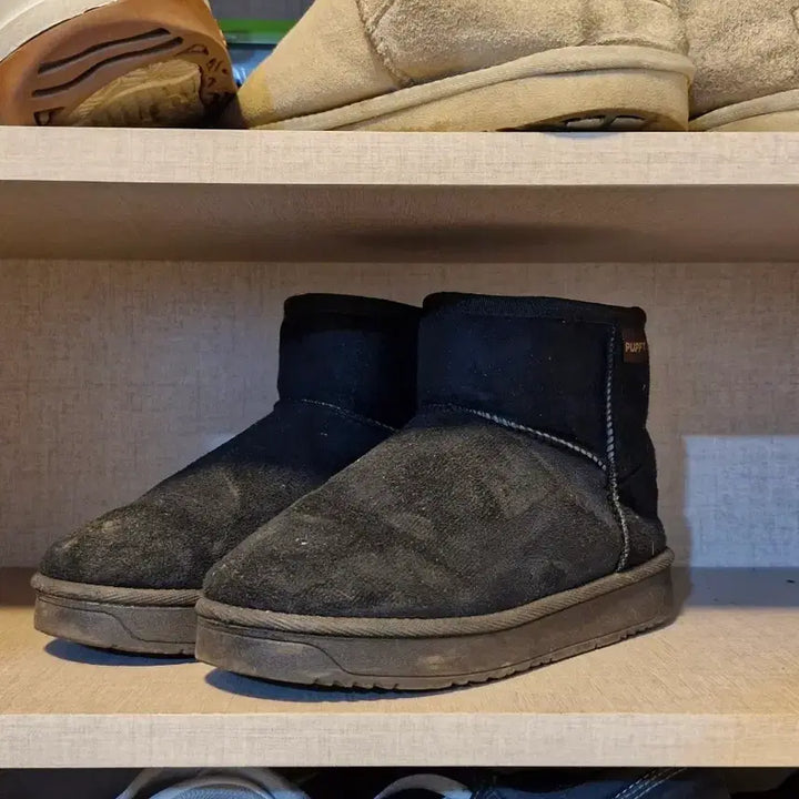 [BUNJANG] Black Fur Boots / 검정색 털 부츠 겨울