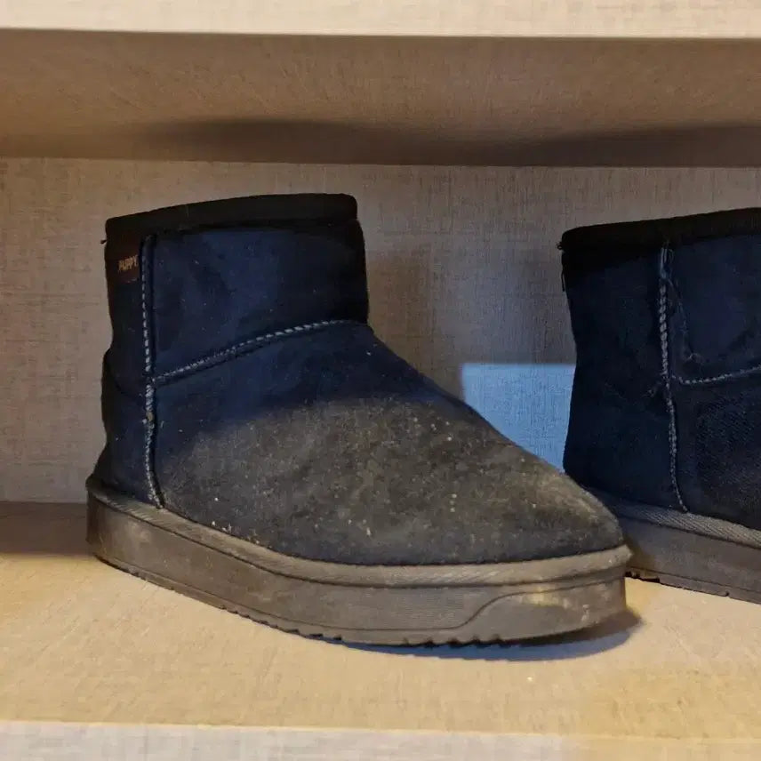 [BUNJANG] Black Fur Boots / 검정색 털 부츠 겨울