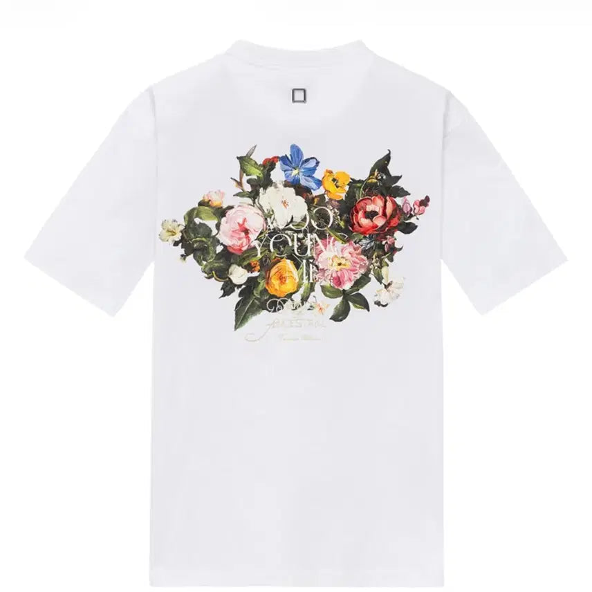 [BUNJANG] Wooyoungmi 25FW Flower Back Logo T-Shirt White / 25FW 우영미 플라워 백로고 티셔츠 화이트