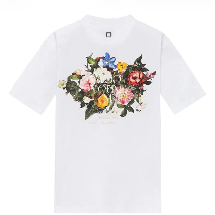 [BUNJANG] Wooyoungmi 25FW Flower Back Logo T-Shirt White / 25FW 우영미 플라워 백로고 티셔츠 화이트