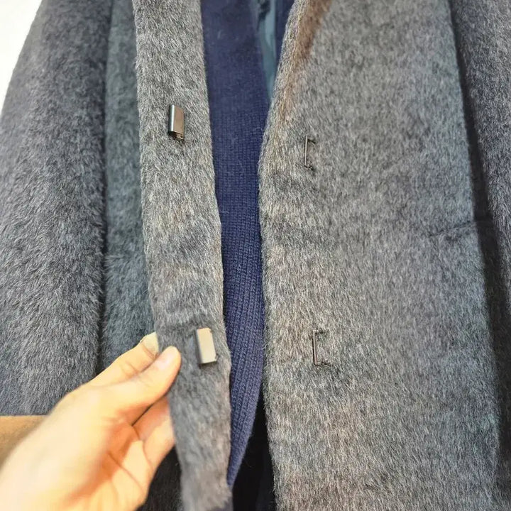 [BUNJANG] Alpaca Coat / 시스템 회색 알파카 코트 88-98-165