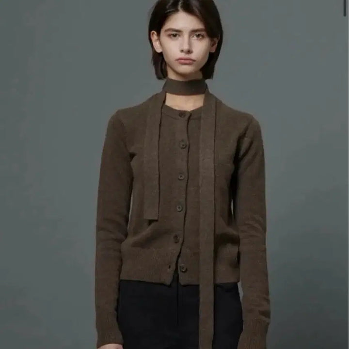 [BUNJANG] Outsell Merino Wool Tie Cardigan / 아웃셀 메리노 울 타이 가디건 브라운 (1회 착용)
