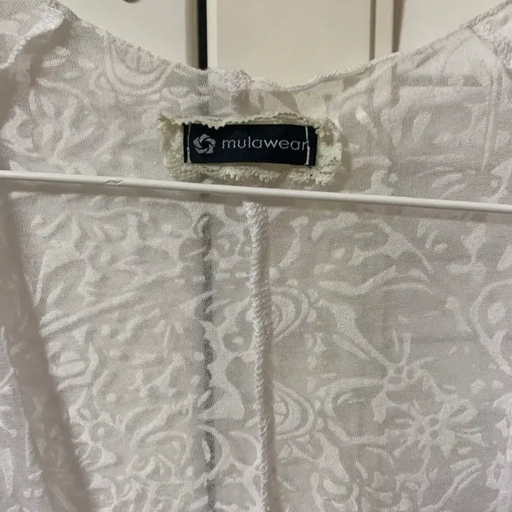 [BUNJANG] mulawear White Pattern Long Sleeve Blouse / mulawear 흰색 패턴 긴팔 블라우스
