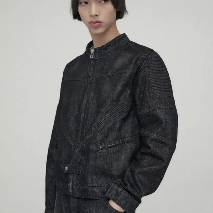 [BUNJANG] Minav Crush Biker Denim Jacket (M) / 미나브 크러쉬 바이커 데님 자켓(M) or 셋업