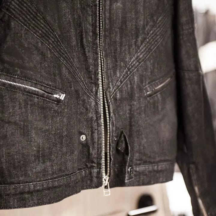 [BUNJANG] Minav Crush Biker Denim Jacket (M) / 미나브 크러쉬 바이커 데님 자켓(M) or 셋업