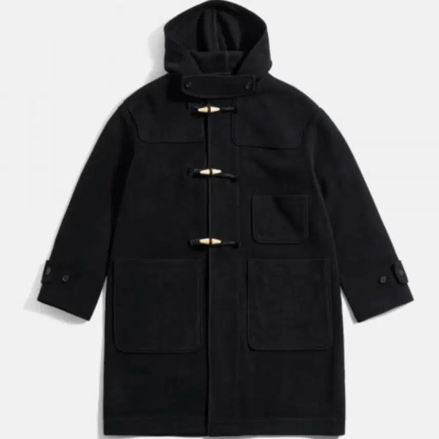 [BUNJANG] Espionage Black Duffel Coat (Large) / 에스피오나지 더플코트 블랙 라지