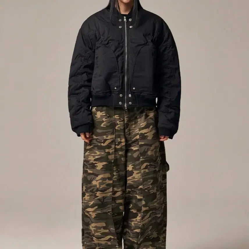 [BUNJANG] (G)I-DLE Circle Shirring Logo Ma-1 Black 2 / 아이돈워너셀 Circle Shirring Logo Ma-1 Black 2