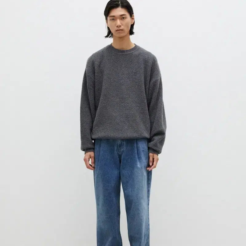 [BUNJANG] Juang Homme Charcoal Wool Knit L Size / 주앙옴므 차콜 울 니트 L사이즈