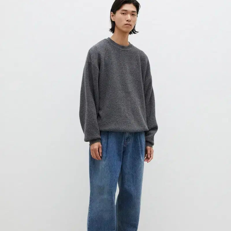 [BUNJANG] Juang Homme Charcoal Wool Knit L Size / 주앙옴므 차콜 울 니트 L사이즈