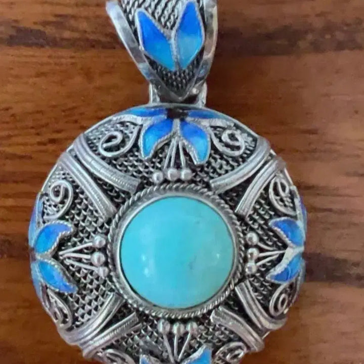 [BUNJANG] Vintage Sterling Silver Turquoise Pendant / 옛날 순은 터키석 팬던트