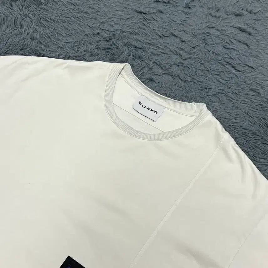 [BUNJANG] Solid Homme White Short Sleeve T-shirt / (정품) 솔리드옴므 화이트 반팔 52(110)사이즈