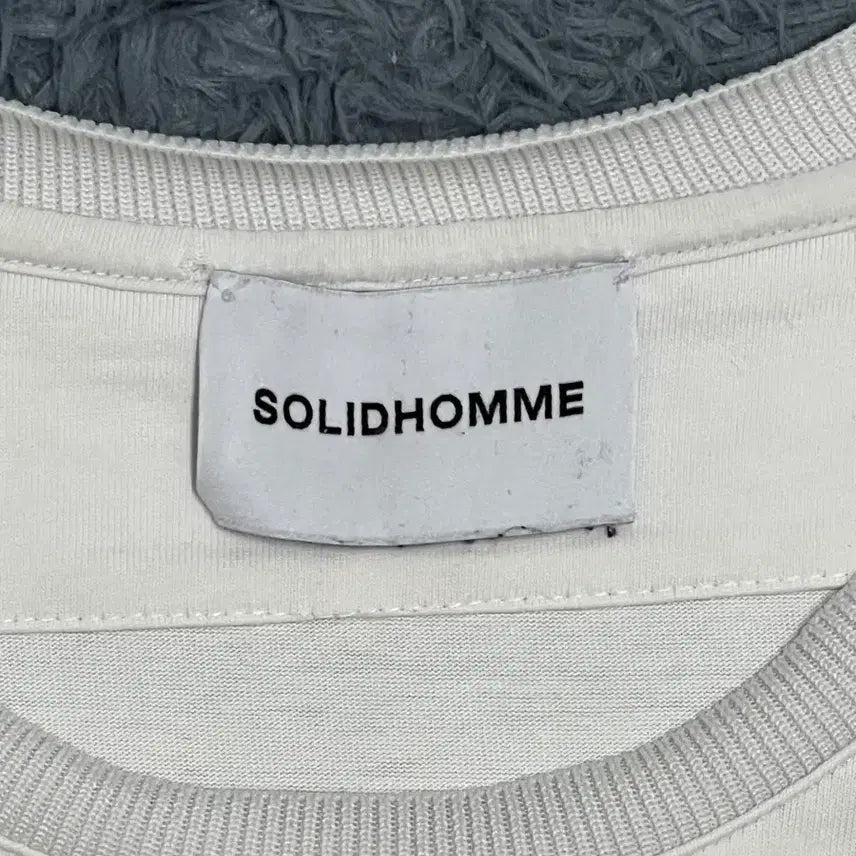 [BUNJANG] Solid Homme White Short Sleeve T-shirt / (정품) 솔리드옴므 화이트 반팔 52(110)사이즈