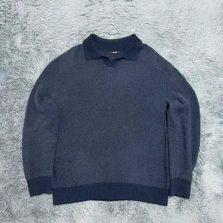 [BUNJANG] System Homme Navy Collar Knit Sweater / (정품) 시스템옴므 네이비 카라 니트 100사이즈