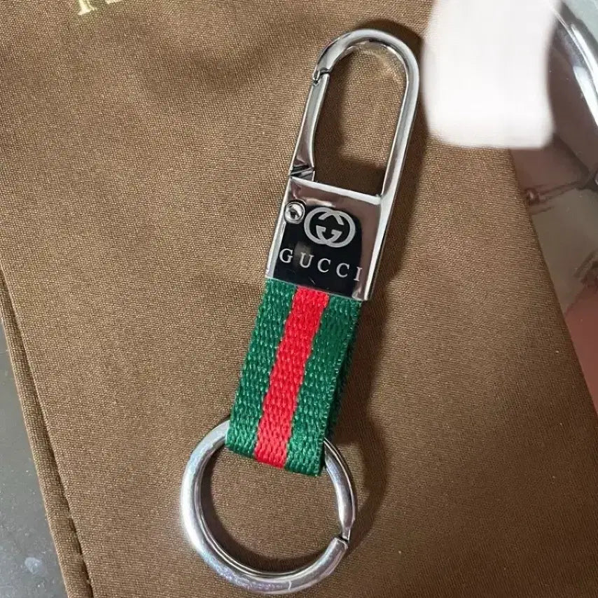 [BUNJANG] Gucci Tri-Stripe Keyring / 미사용) 구찌 삼선 키링