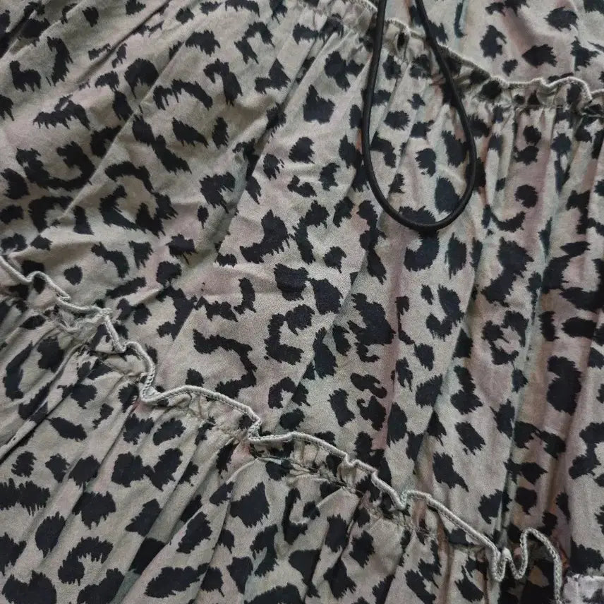 [BUNJANG] Leopard Print Ruffle Mini Skirt / 레오파드 캉캉 미니스커트