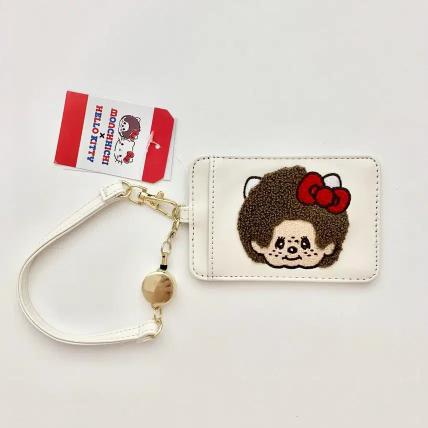 [BUNJANG] Monchhichi x Hello Kitty Embroidered Reel Pass Case / Monchhichi몬치치 x 헬로키티kt 자수 릴 패스 케이스 교통 카드