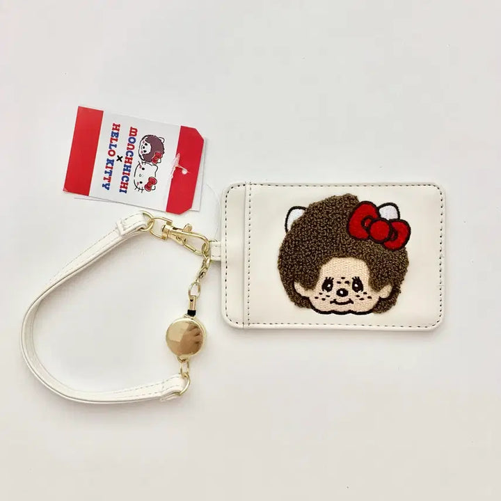 [BUNJANG] Monchhichi x Hello Kitty Embroidered Reel Pass Case / Monchhichi몬치치 x 헬로키티kt 자수 릴 패스 케이스 교통 카드
