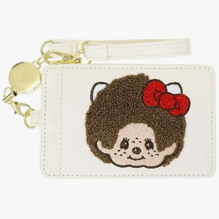 [BUNJANG] Monchhichi x Hello Kitty Embroidered Reel Pass Case / Monchhichi몬치치 x 헬로키티kt 자수 릴 패스 케이스 교통 카드